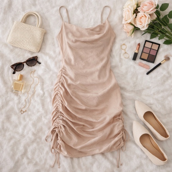 By Together Dresses & Skirts - By Together Women’s Chic Beige Midi Dress Size S